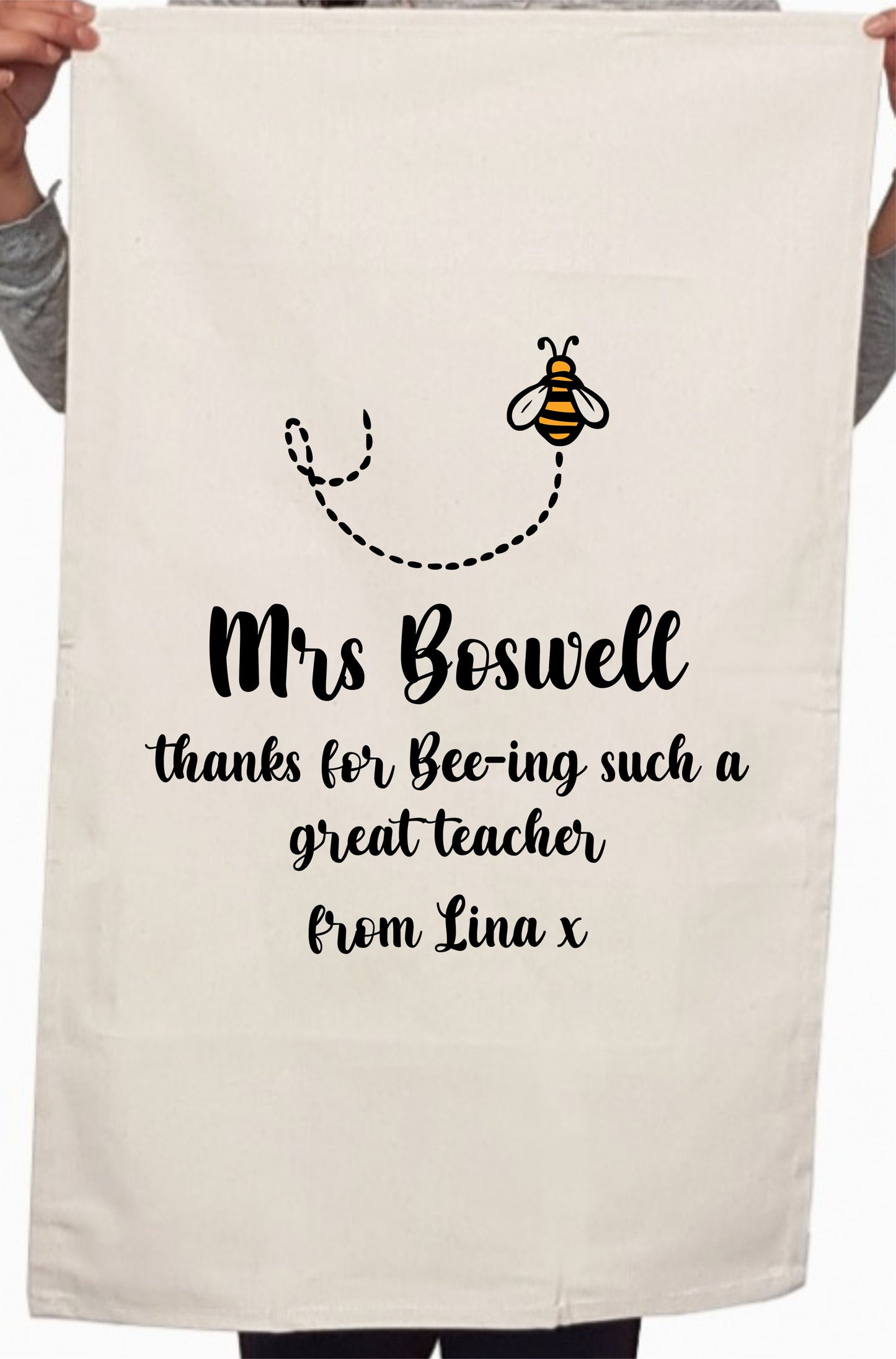 Bumble Bee Thank you Custom Birthday Party Kitchen Table Tea Towel