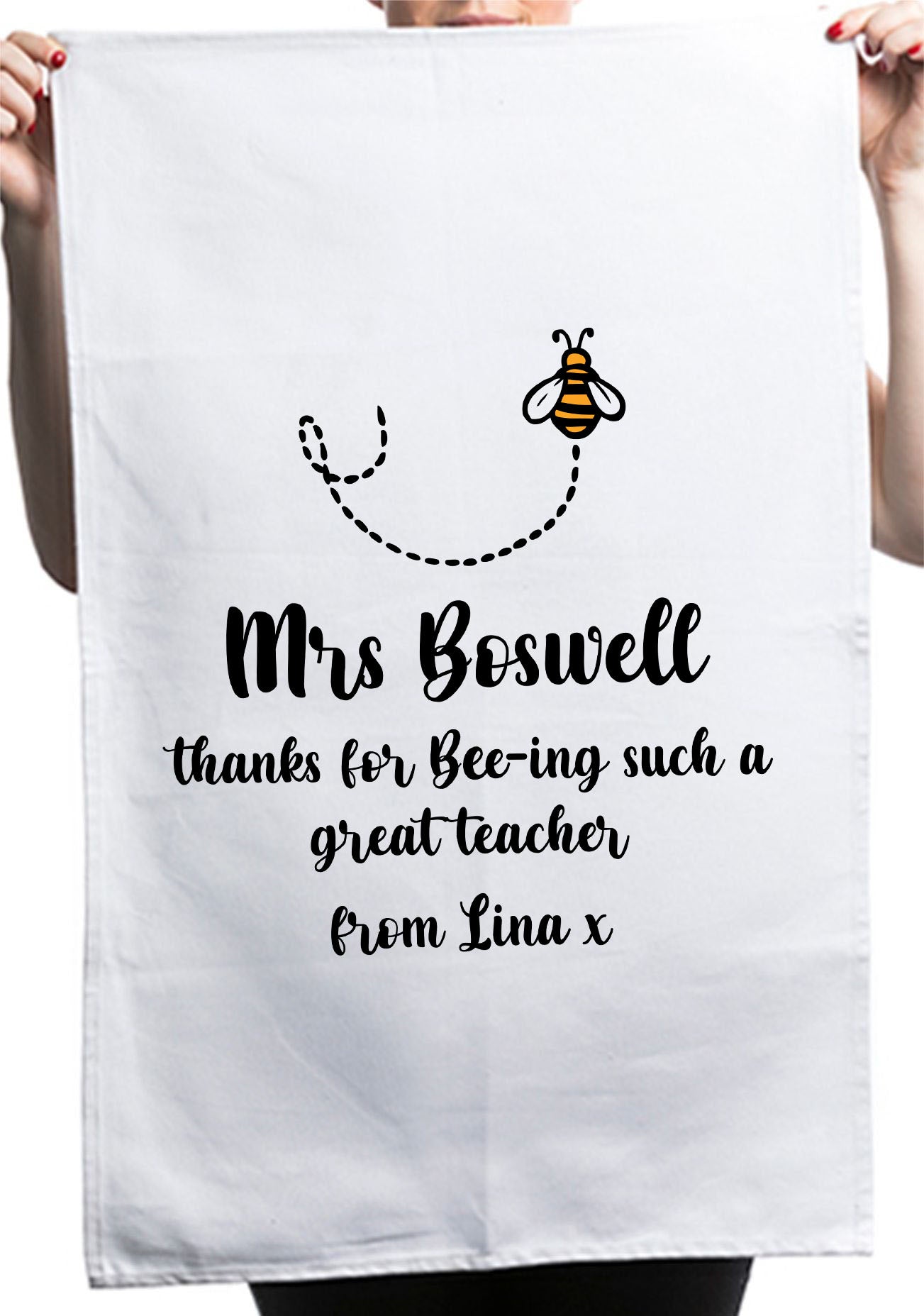 Bumble Bee Thank you Custom Birthday Party Kitchen Table Tea Towel