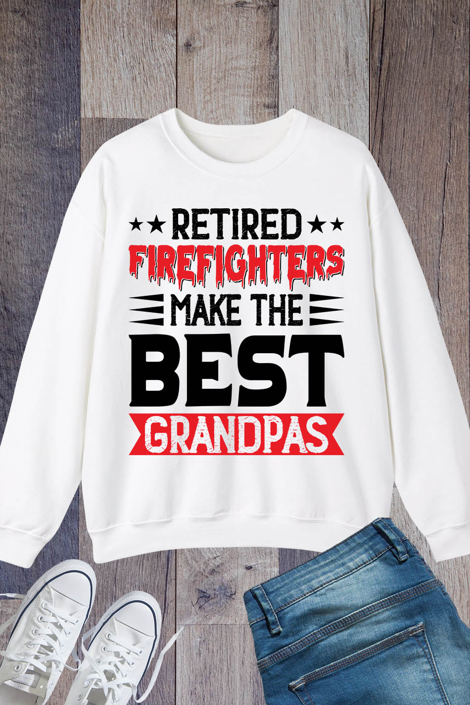 Retired Firefighters tee Grandpa Sweatshirt