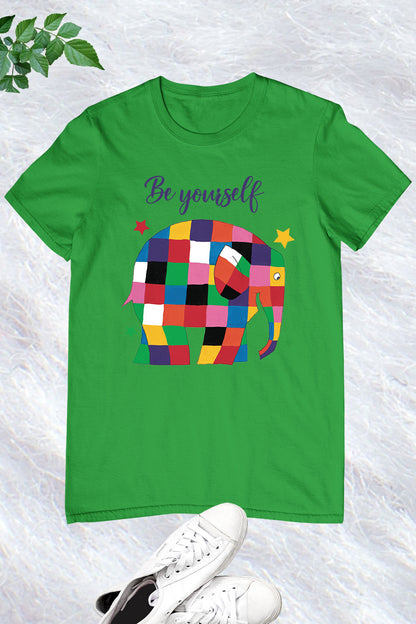 Be Yourself Elmer Theme Teacher T Shirt