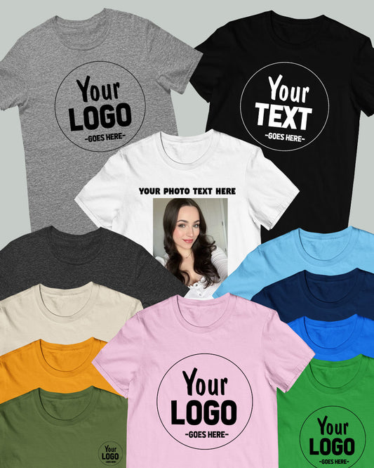 Custom T Shirt Print- Your Photo Text Logo