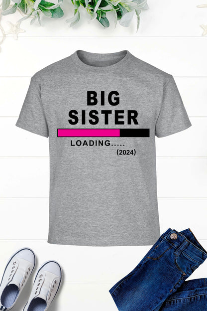 Big Sister Loading 2024 Girls T Shirt