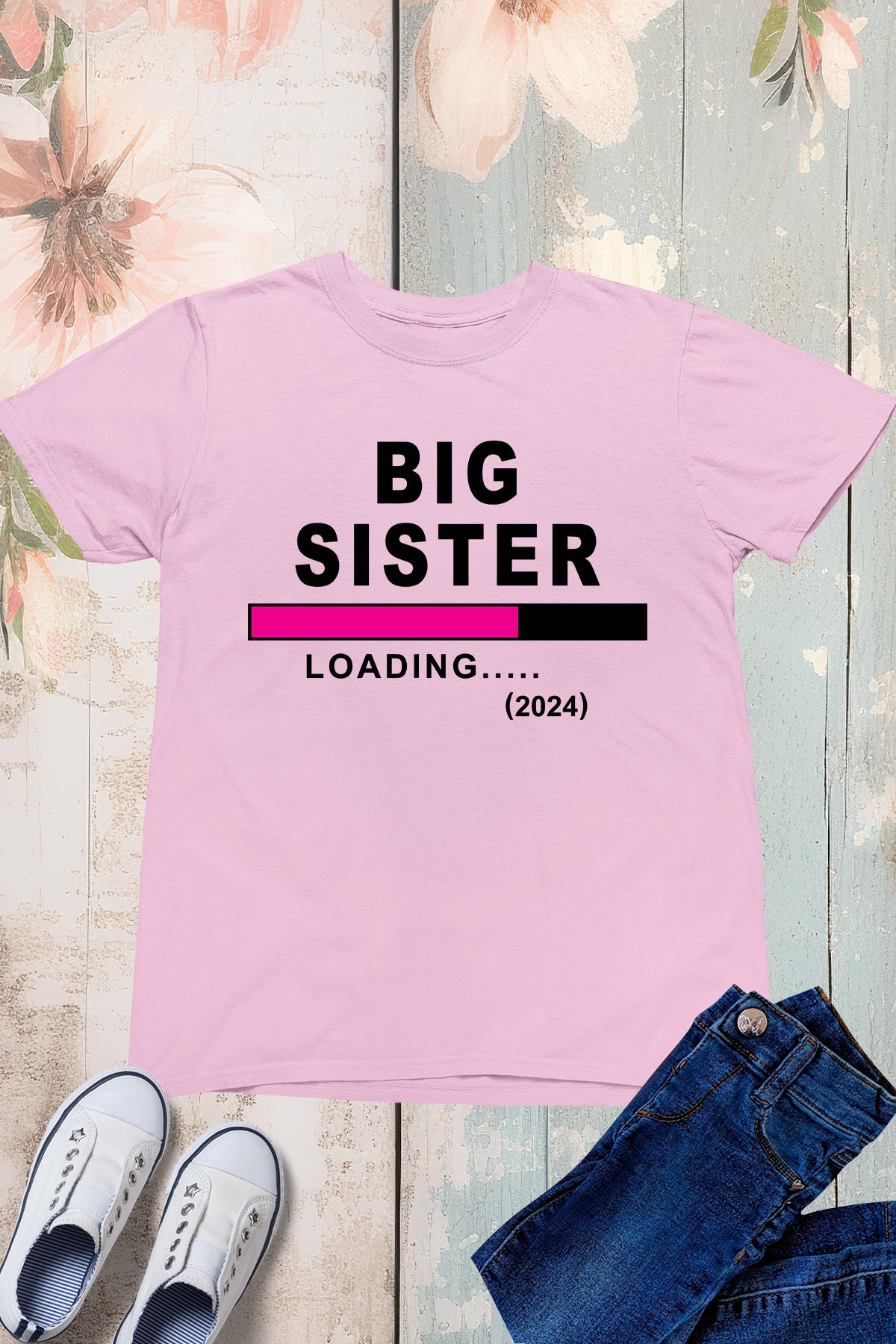 Big Sister Loading 2024 Girls T Shirt