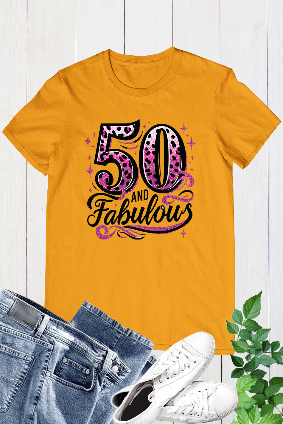 50 and Fabulous Birthday T Shirt