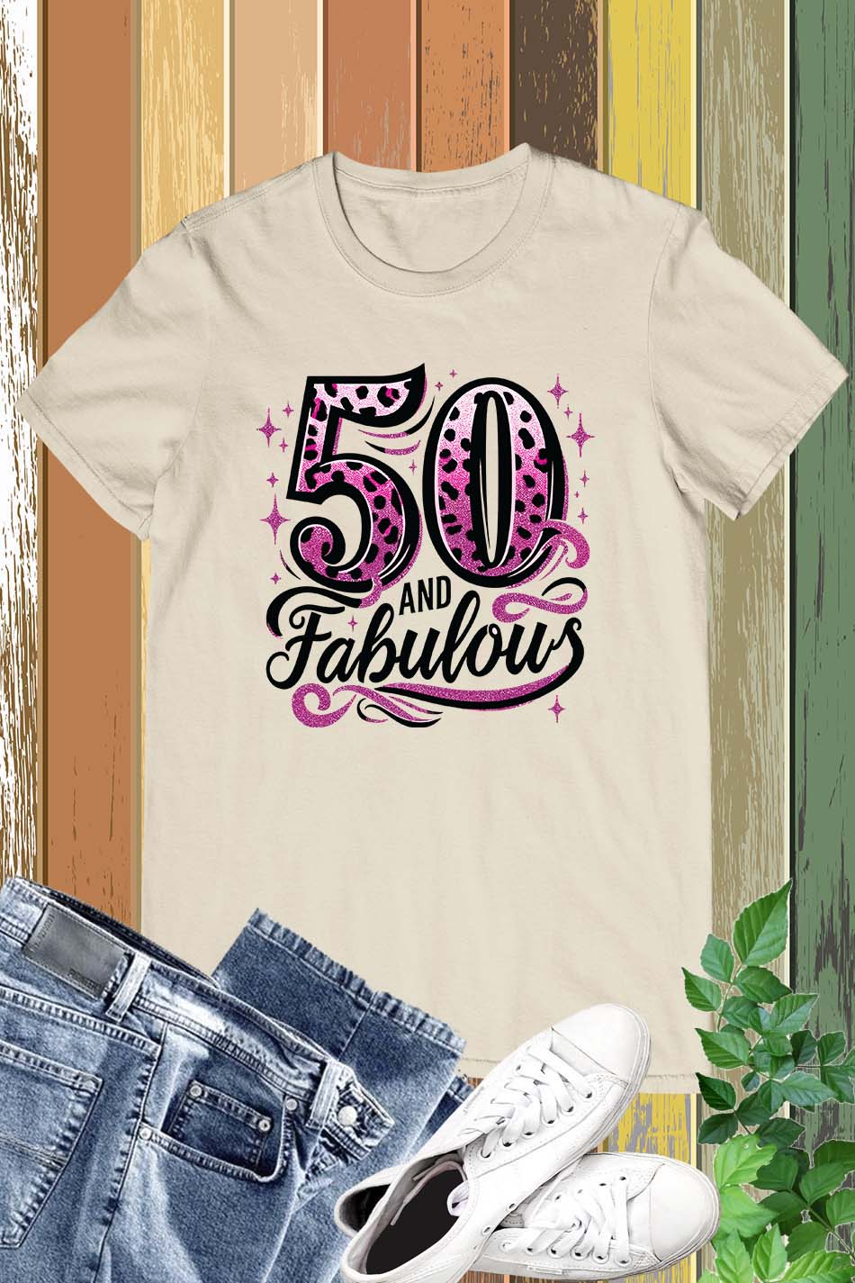 50 and Fabulous Birthday T Shirt