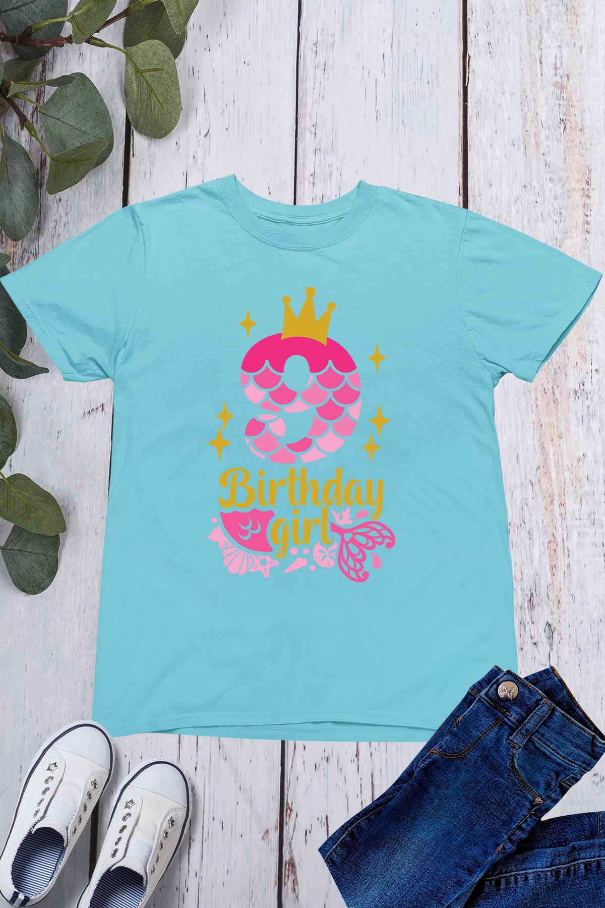 Mermaid 9th Birthday Girl Shirt