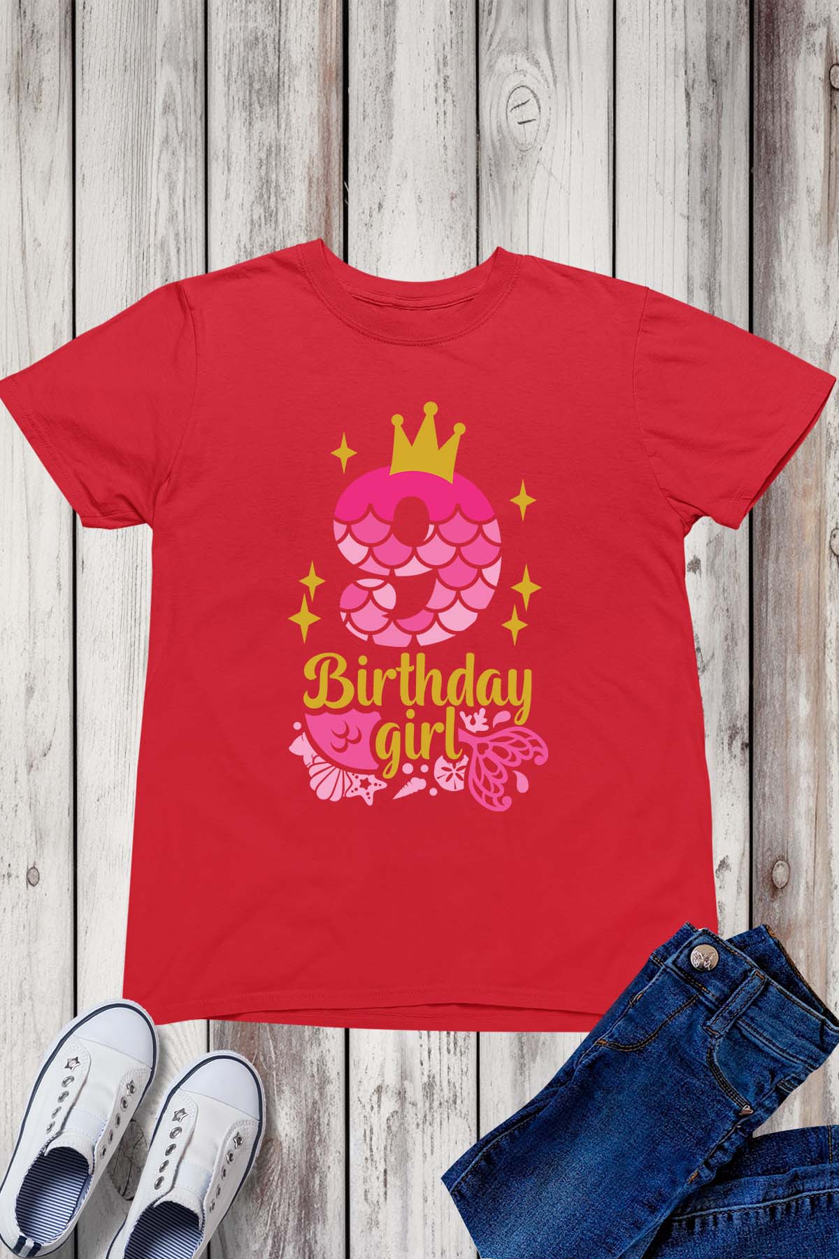 Mermaid 9th Birthday Girl Shirt