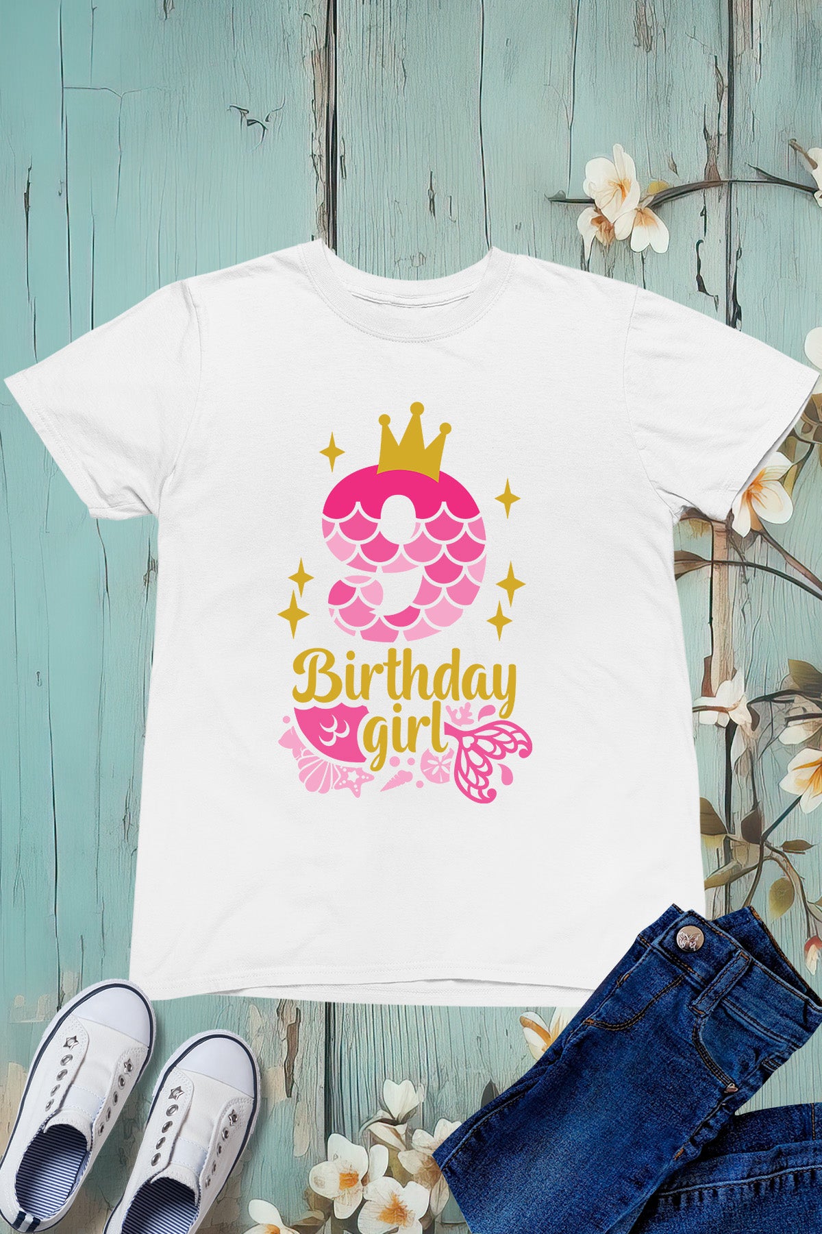 Mermaid 9th Birthday Girl Shirt