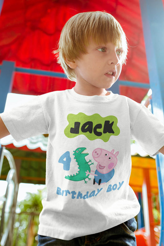 Peppa Pig Birthday Boy Custom Shirt