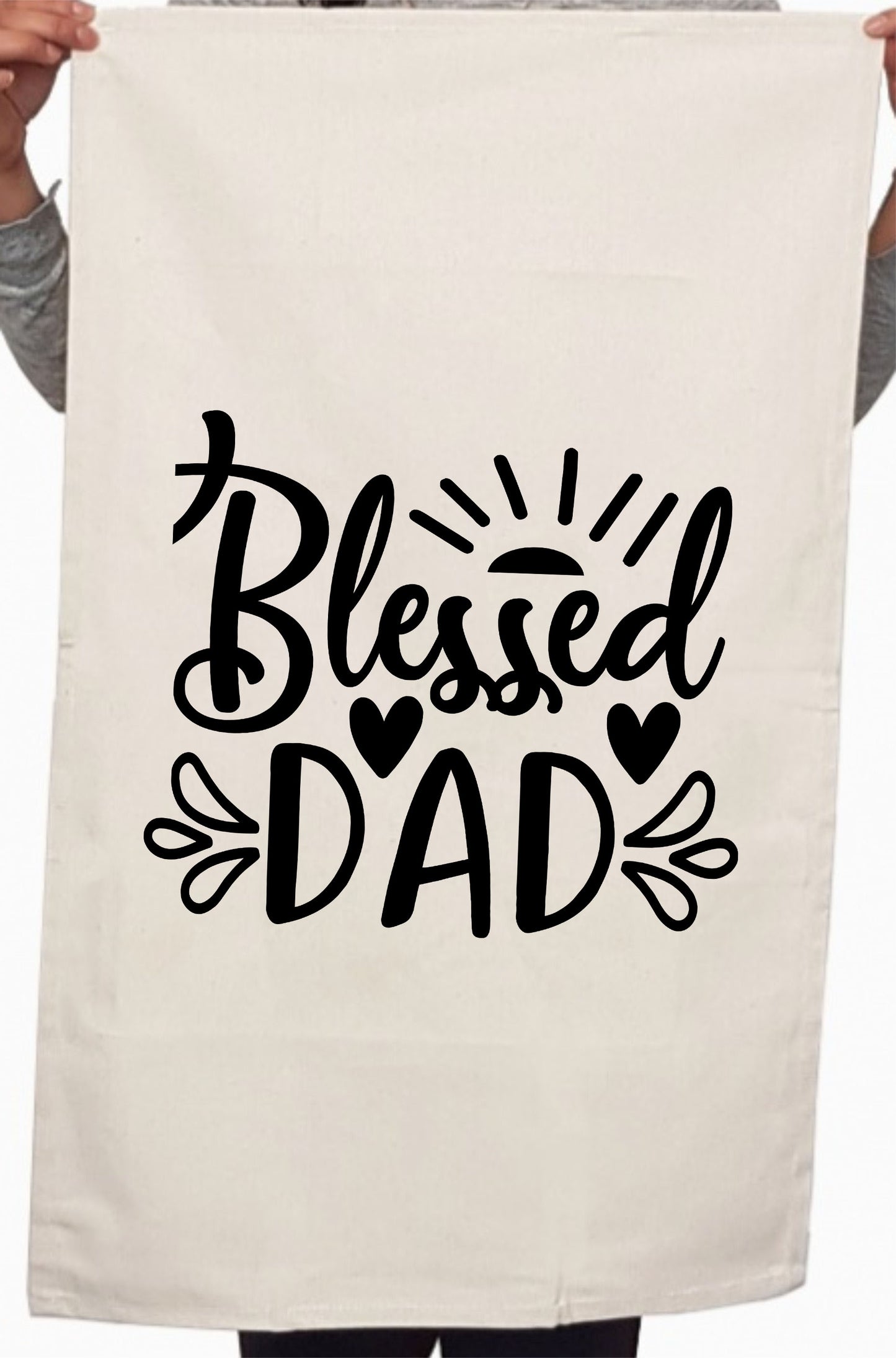 Blessed Dad Memories Fathers Day Custom Daddy Kitchen Table Tea Towel