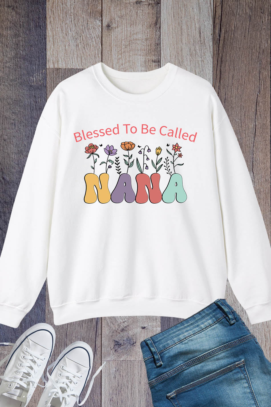 Blessed To Be Called Nana Cute Floral Sweatshirt