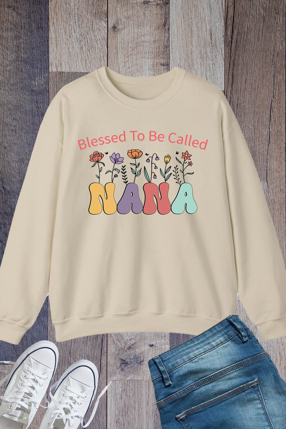 Blessed To Be Called Nana Cute Floral Sweatshirt