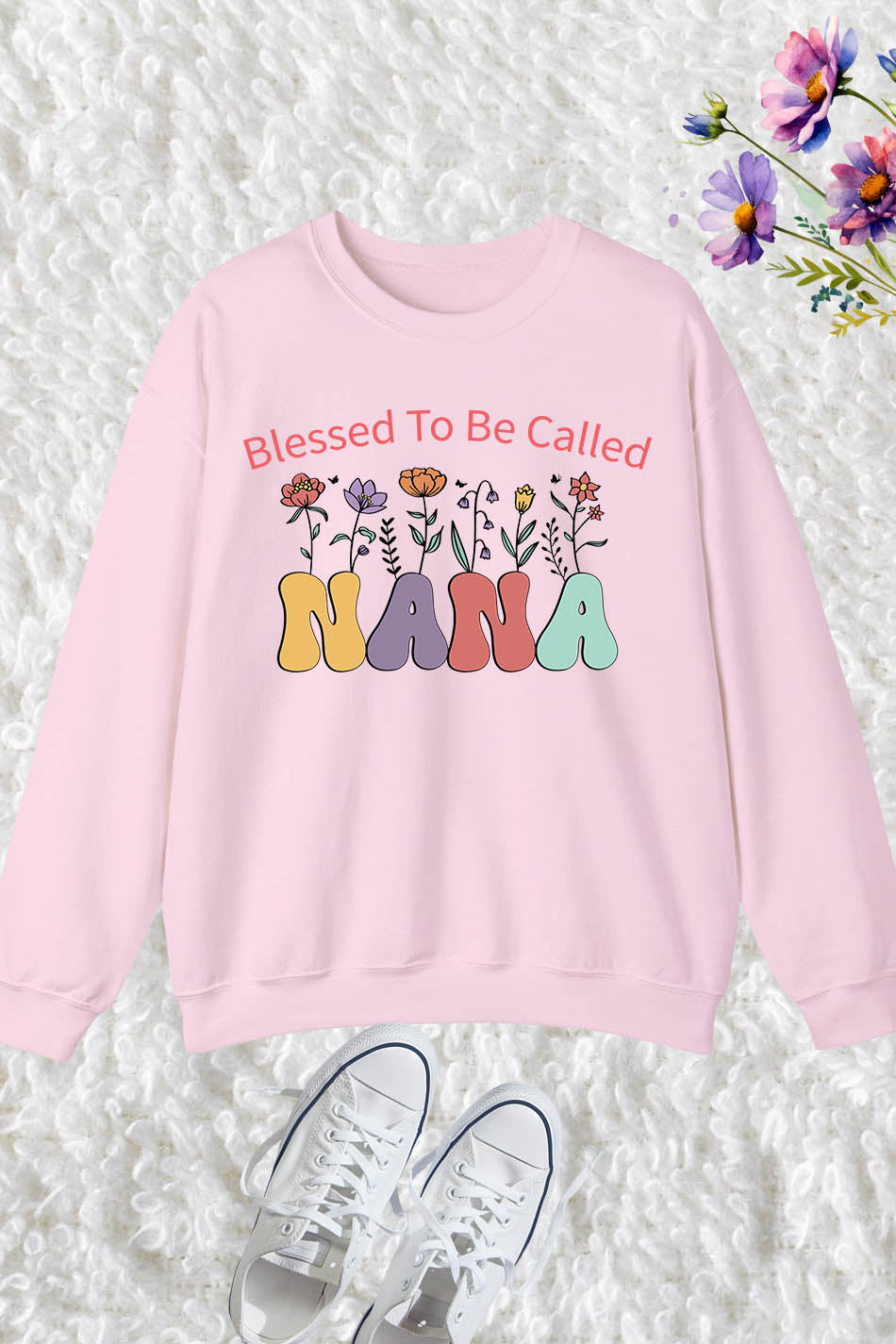 Blessed To Be Called Nana Cute Floral Sweatshirt