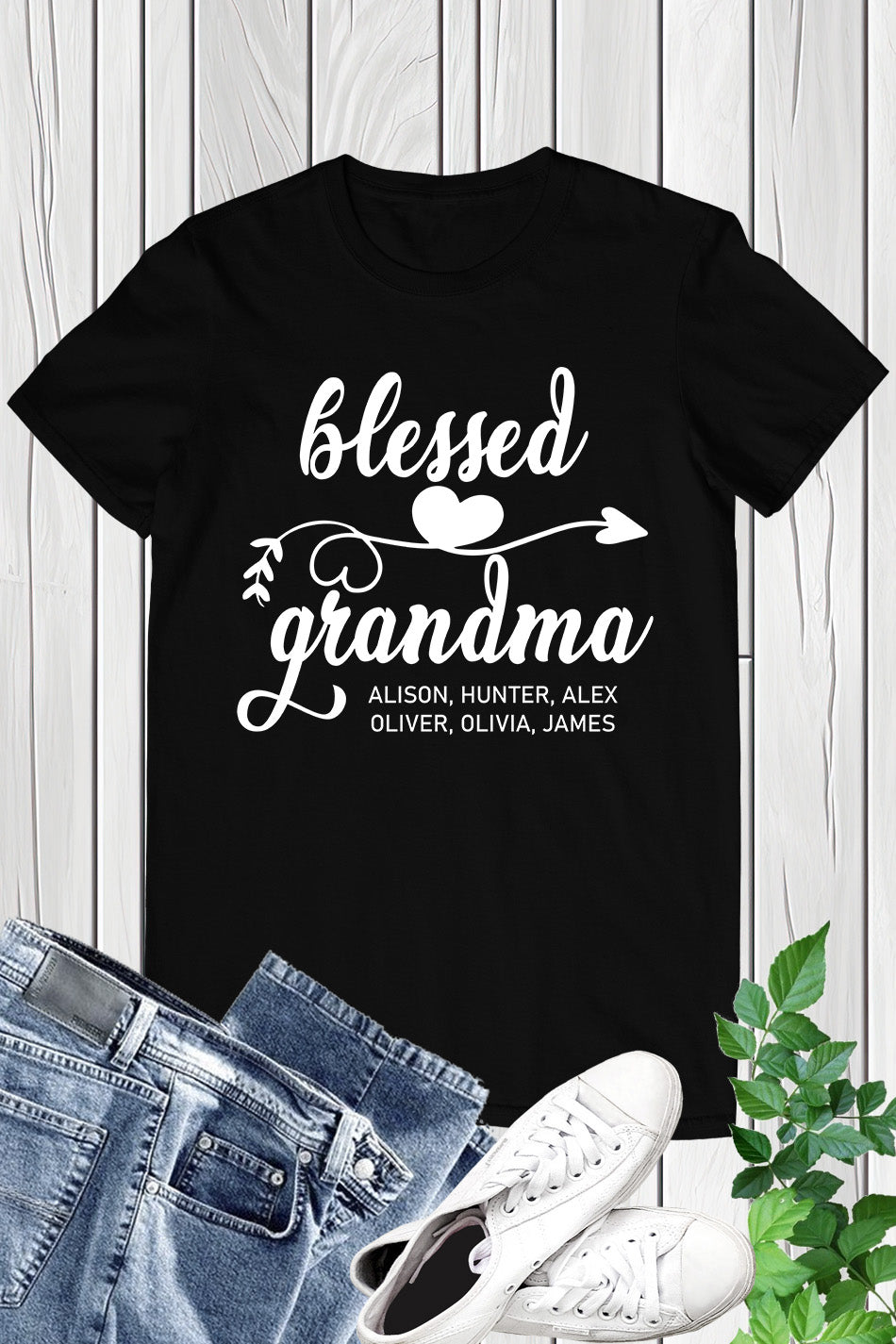 Blessed Custom Grandma Personalized Ladies Shirts