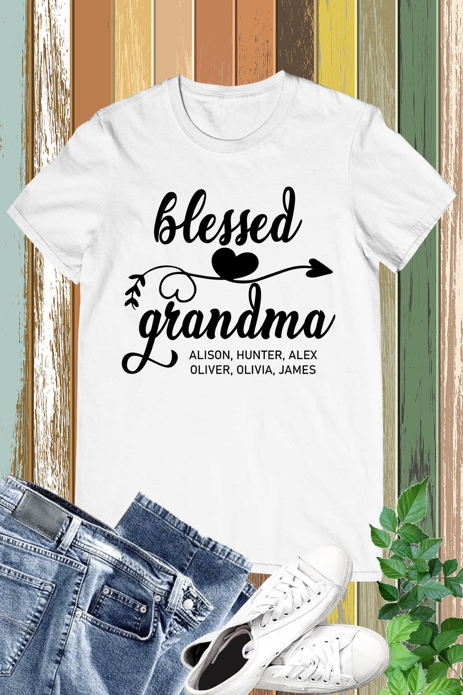 Blessed Custom Grandma Personalized Ladies Shirts