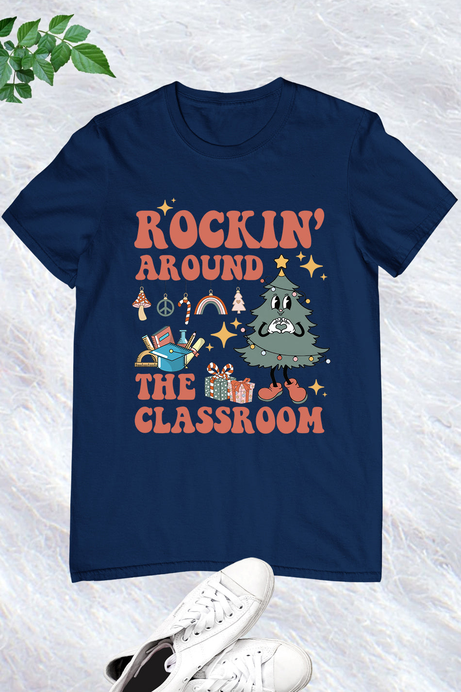 Rockin Around The Classroom Retro Teacher Christmas Shirt