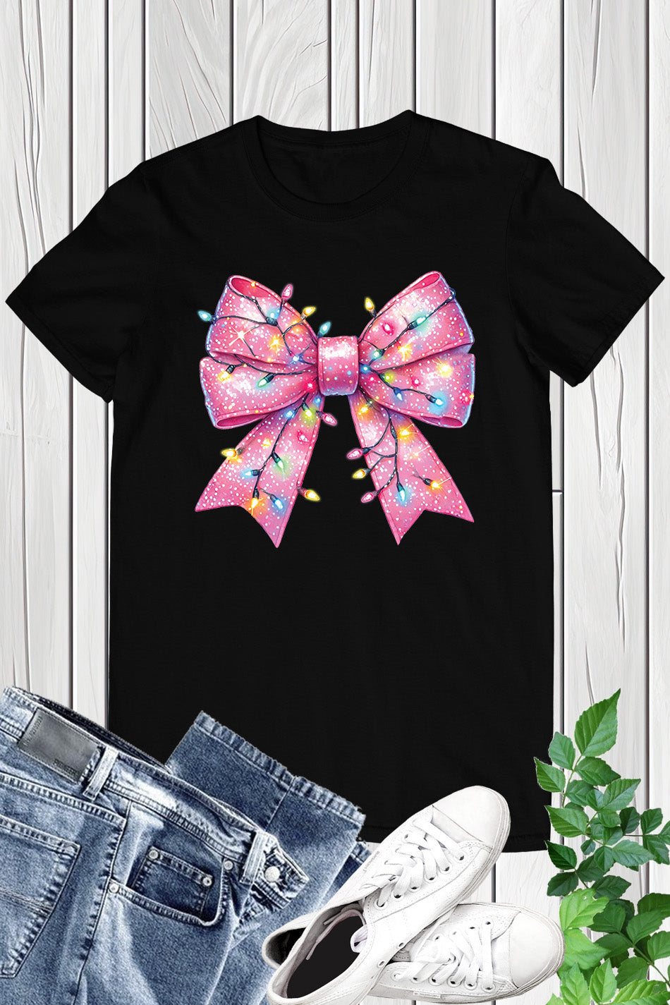 Christmas Pink Coquette Fancy Bow Shirt