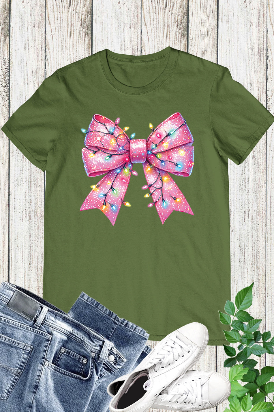 Christmas Pink Coquette Fancy Bow Shirt