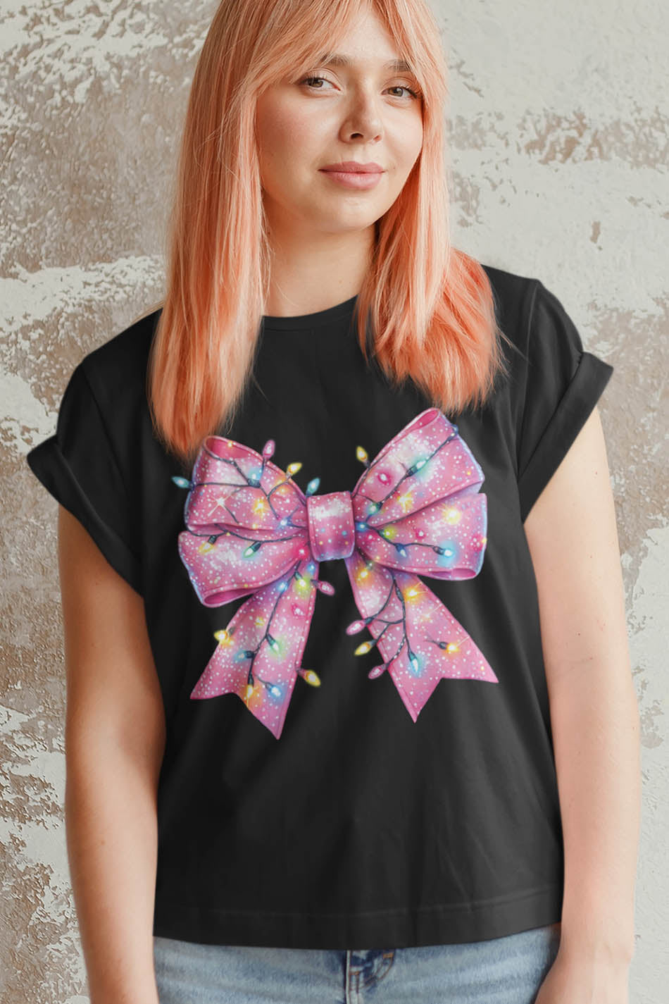 Christmas Pink Coquette Fancy Bow Shirt