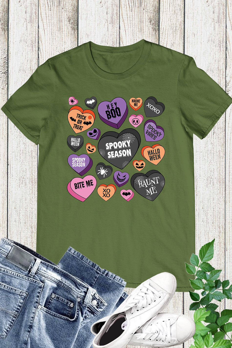 Candy Heart Spooky Season Halloween Shirt