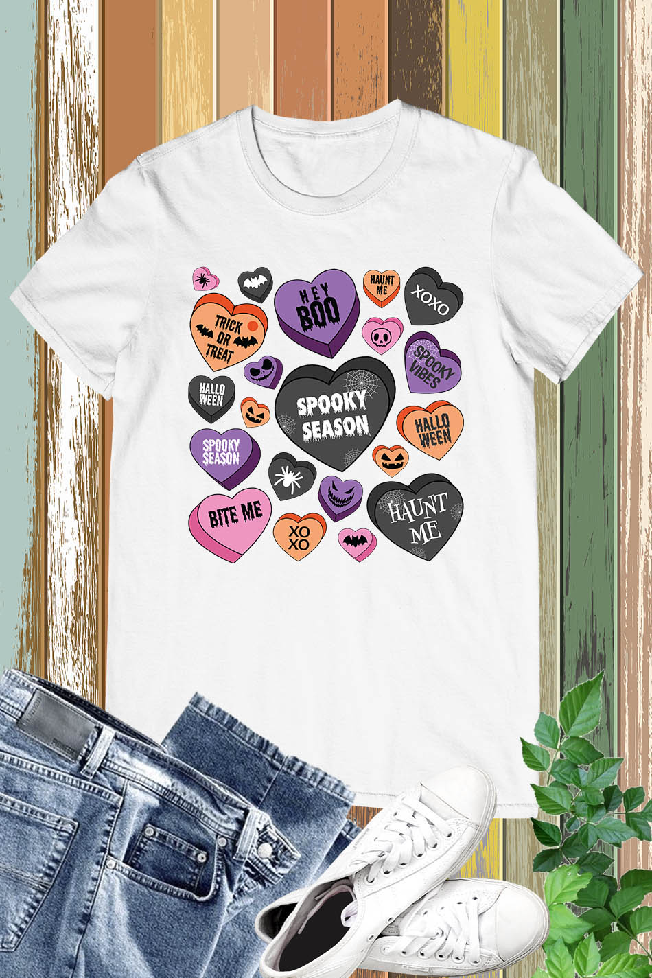 Candy Heart Spooky Season Halloween Shirt