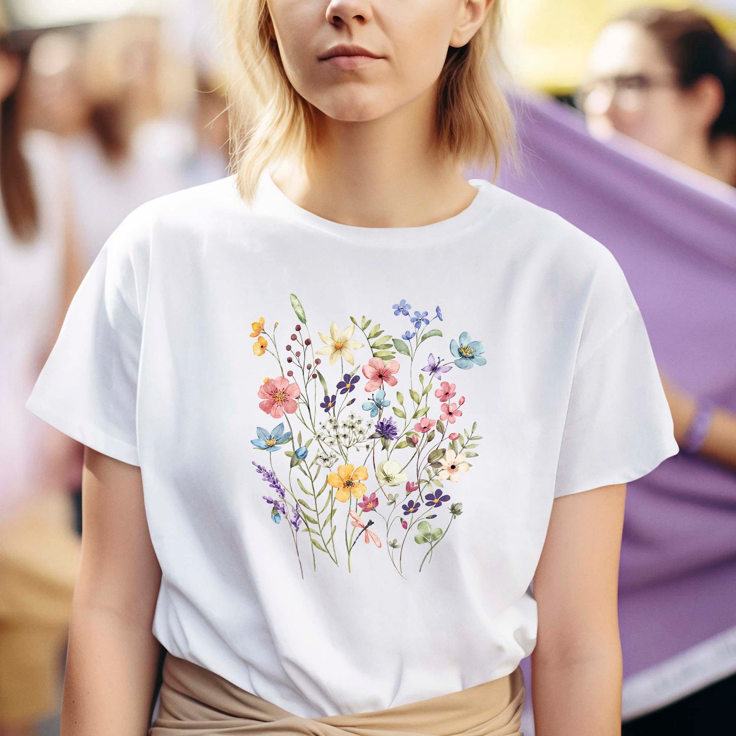 Women Boho Flower T Shirt