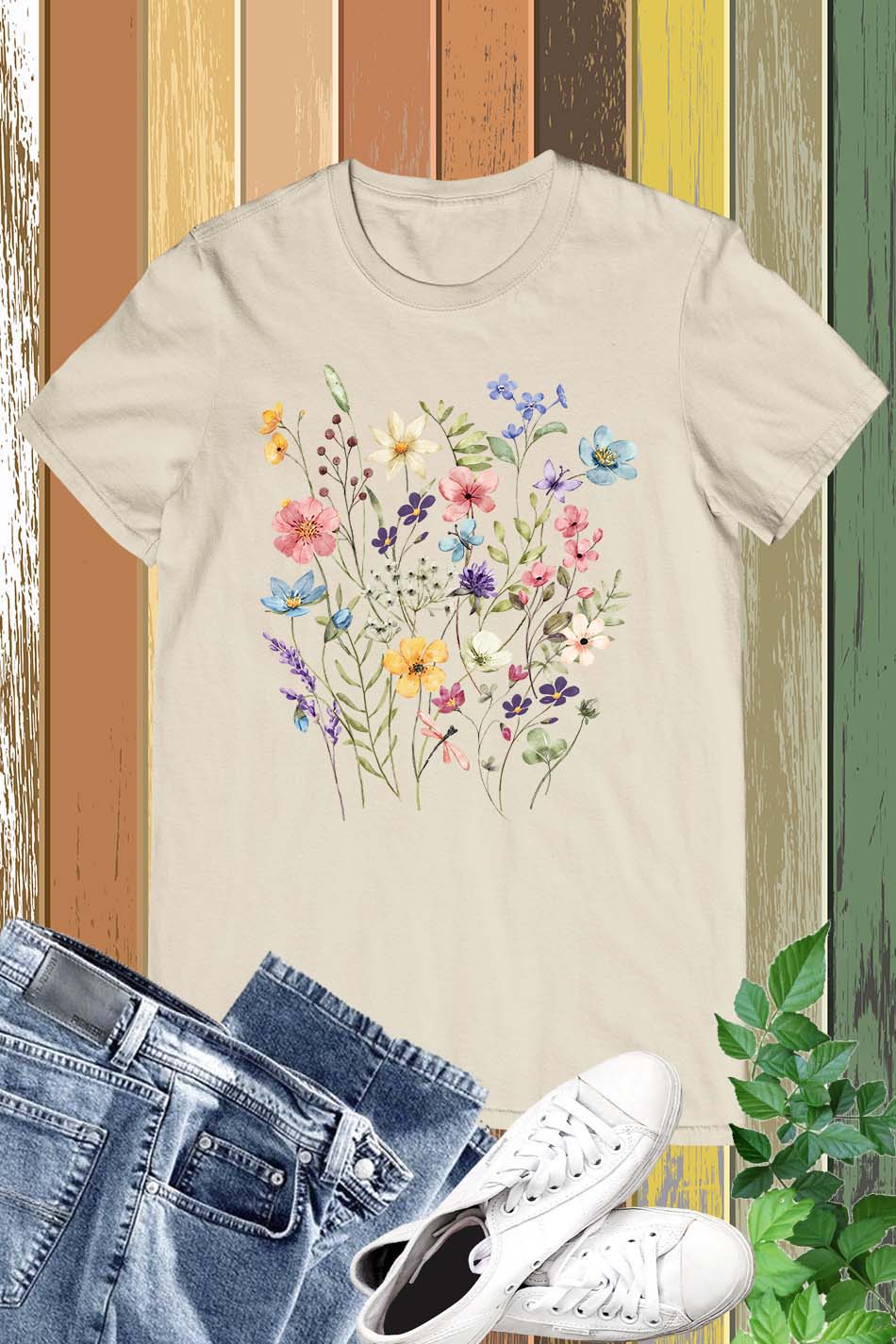 Women Boho Flower T Shirt