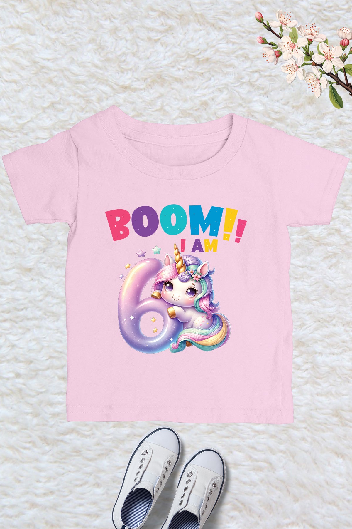 Boom I am 6 Funny Unicorn T Shirt