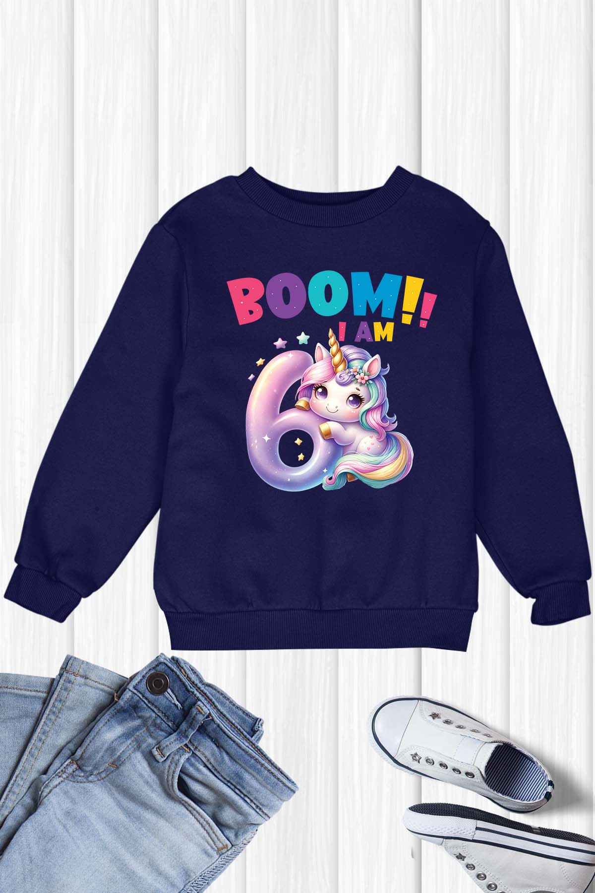 Boom I am 6 Funny Unicorn T Shirt