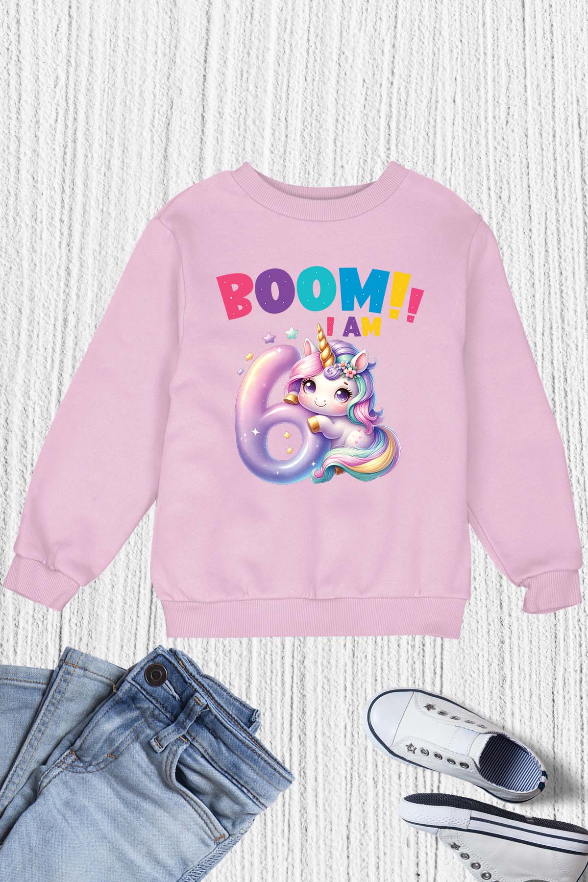 Boom I am 6 Funny Unicorn T Shirt