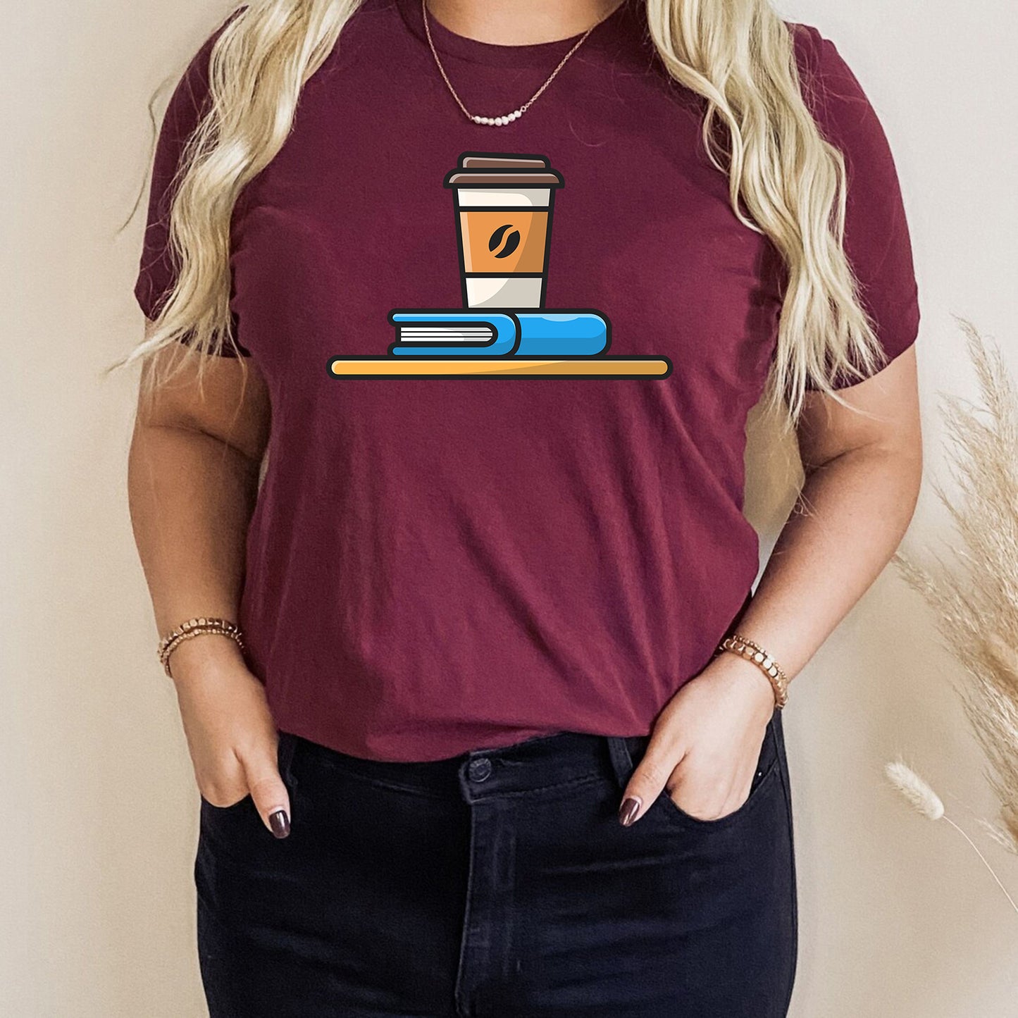 Books Lover Coffee Custom Name Reading Librarian Teachers T-Shirt Gift