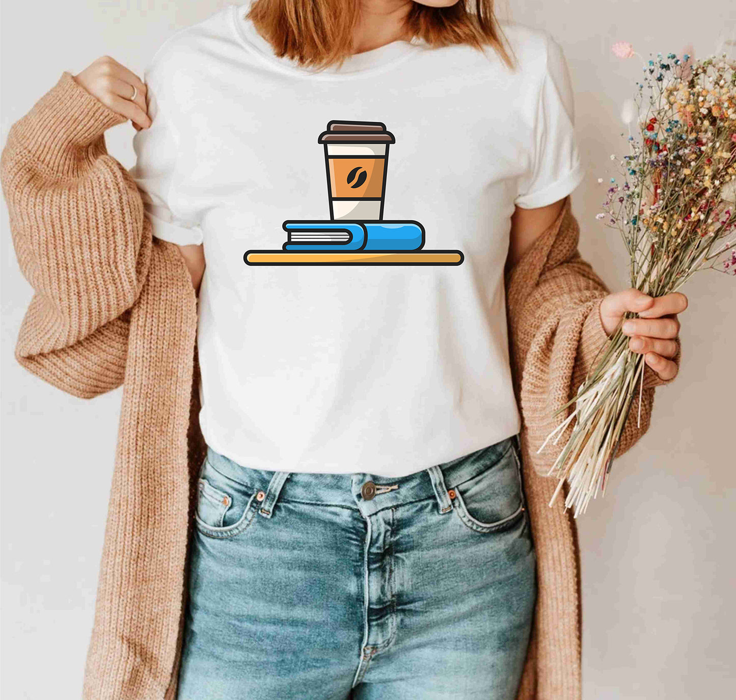 Books Lover Coffee Custom Name Reading Librarian Teachers T-Shirt Gift