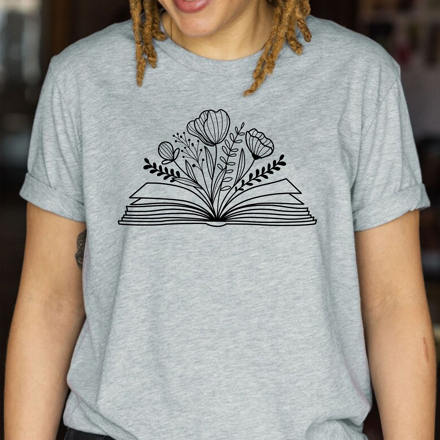 Wildflower Book Lover Reading Librarian Bookish Teachers Day T-Shirts