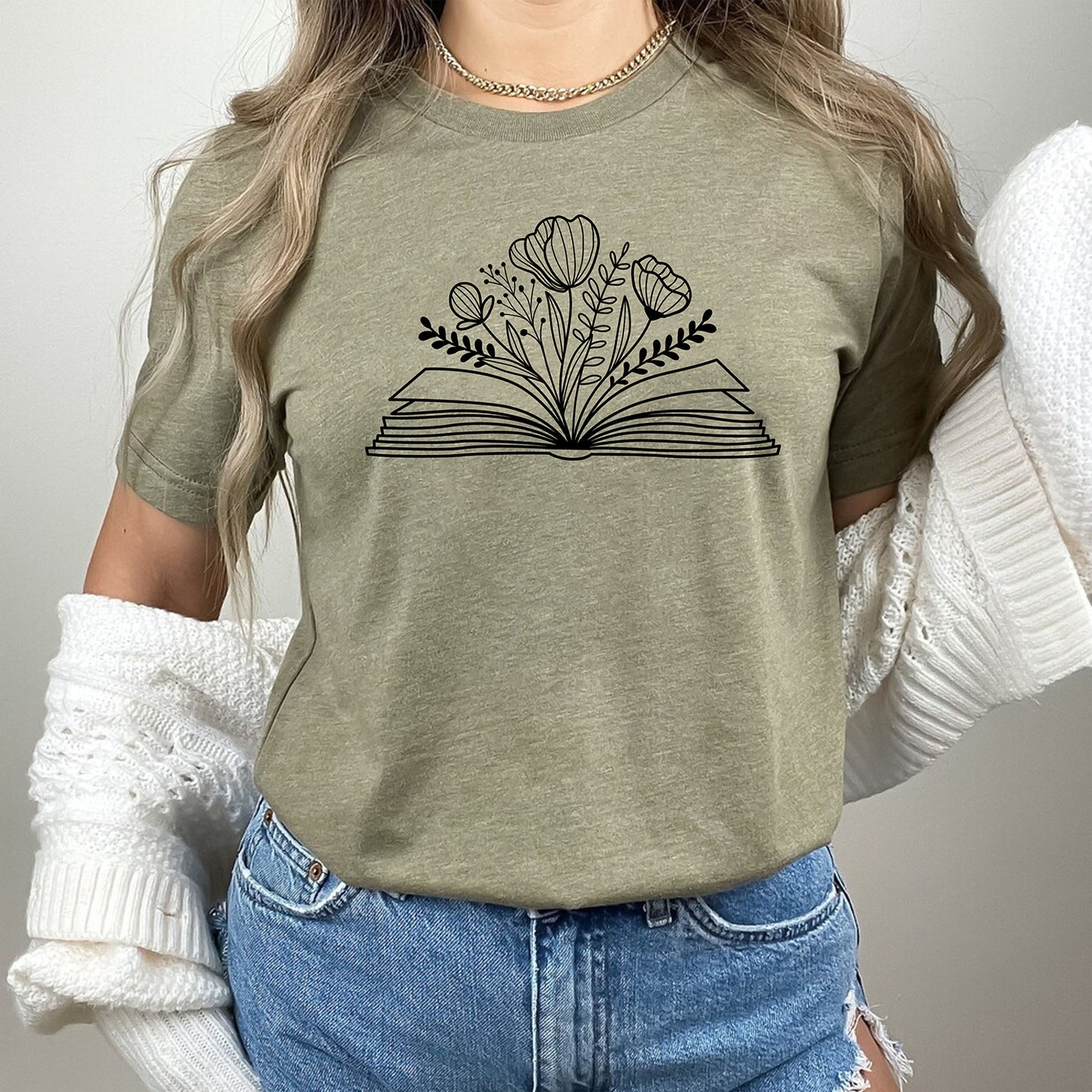 Wildflower Book Lover Reading Librarian Bookish Teachers Day T-Shirts