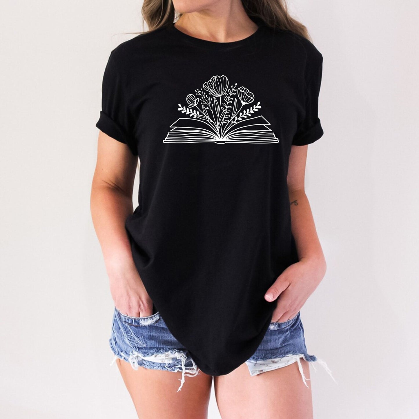 Wildflower Book Lover Reading Librarian Bookish Teachers Day T-Shirts