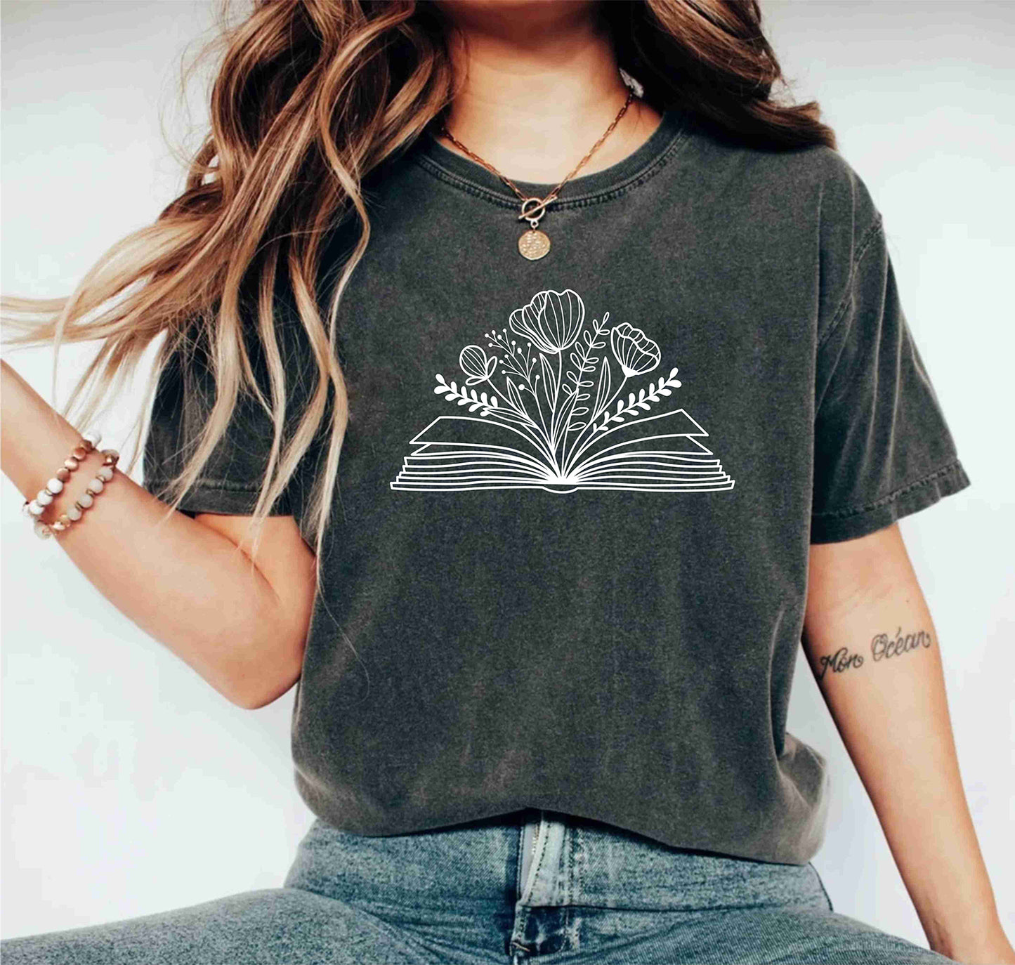 Wildflower Book Lover Reading Librarian Bookish Teachers Day T-Shirts