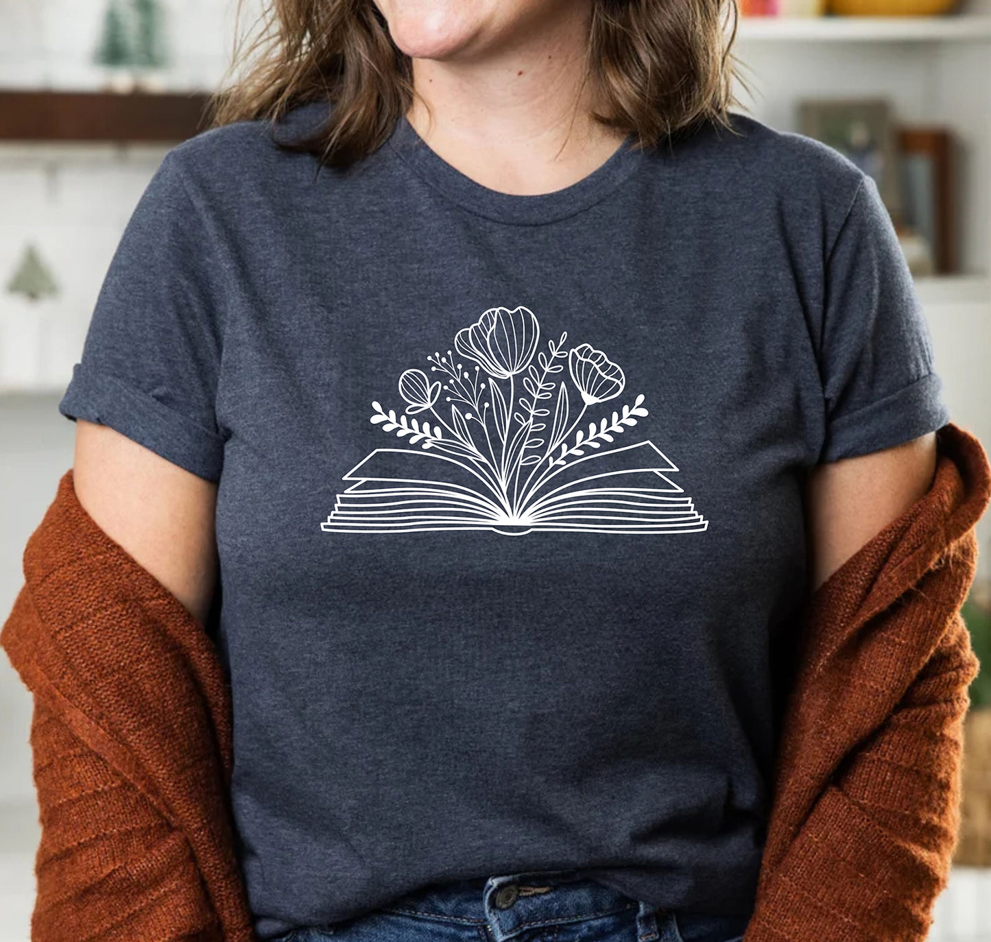 Wildflower Book Lover Reading Librarian Bookish Teachers Day T-Shirts