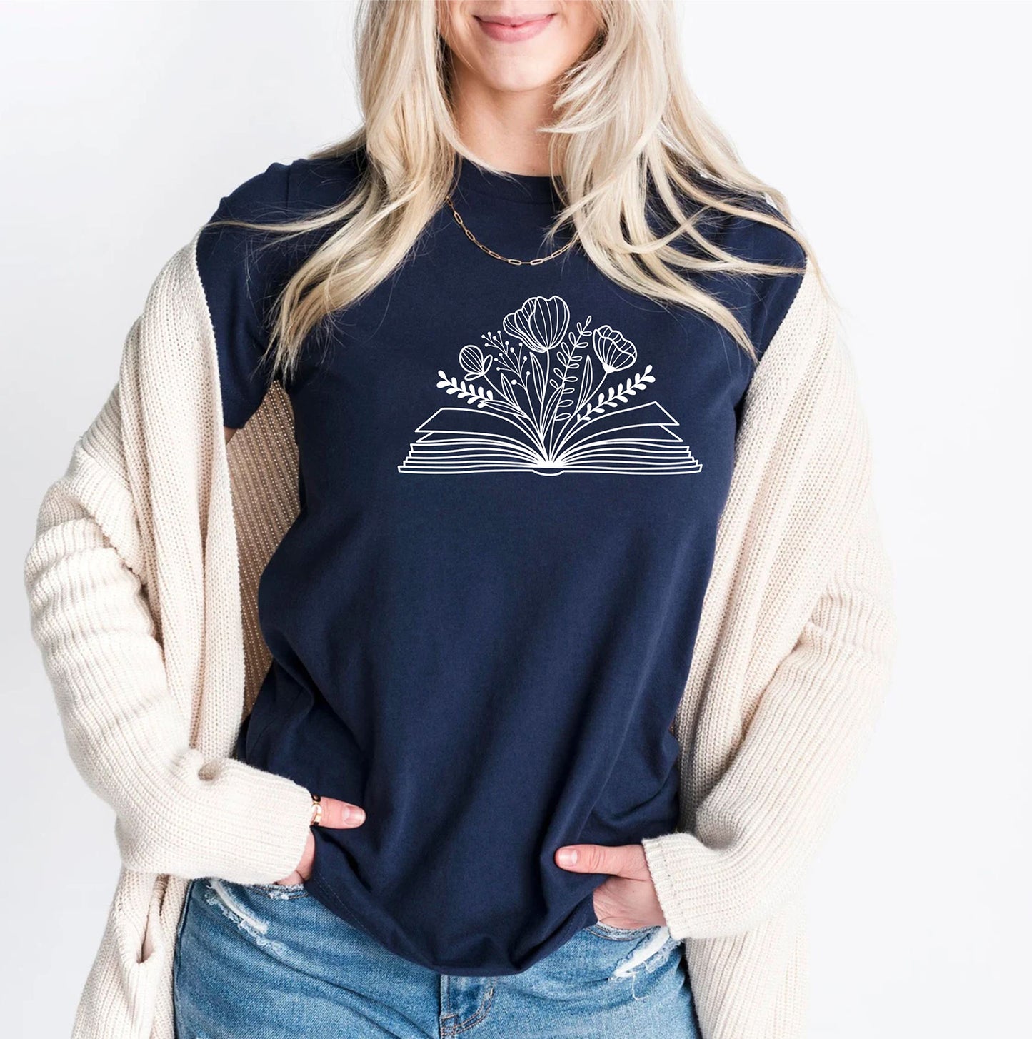 Wildflower Book Lover Reading Librarian Bookish Teachers Day T-Shirts