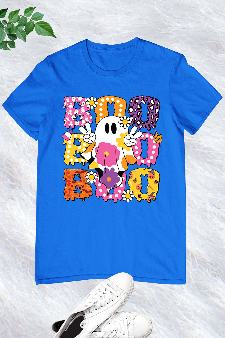 Cute Floral Ghost Boo Halloween Shirt