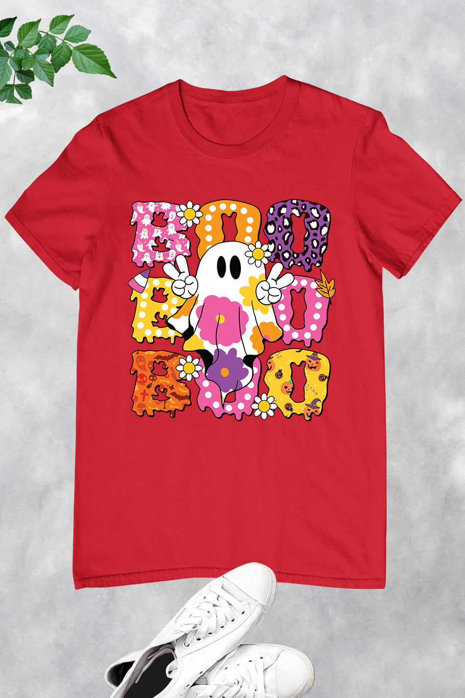 Cute Floral Ghost Boo Halloween Shirt