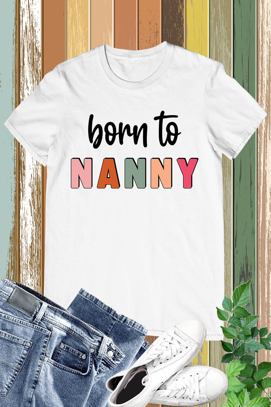 Born to nanny Shirt Grandparent Tee