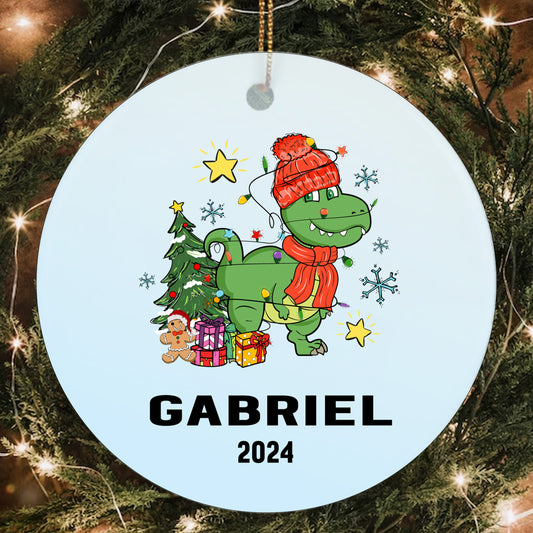 Personalized Boy Dinosaur Ornament