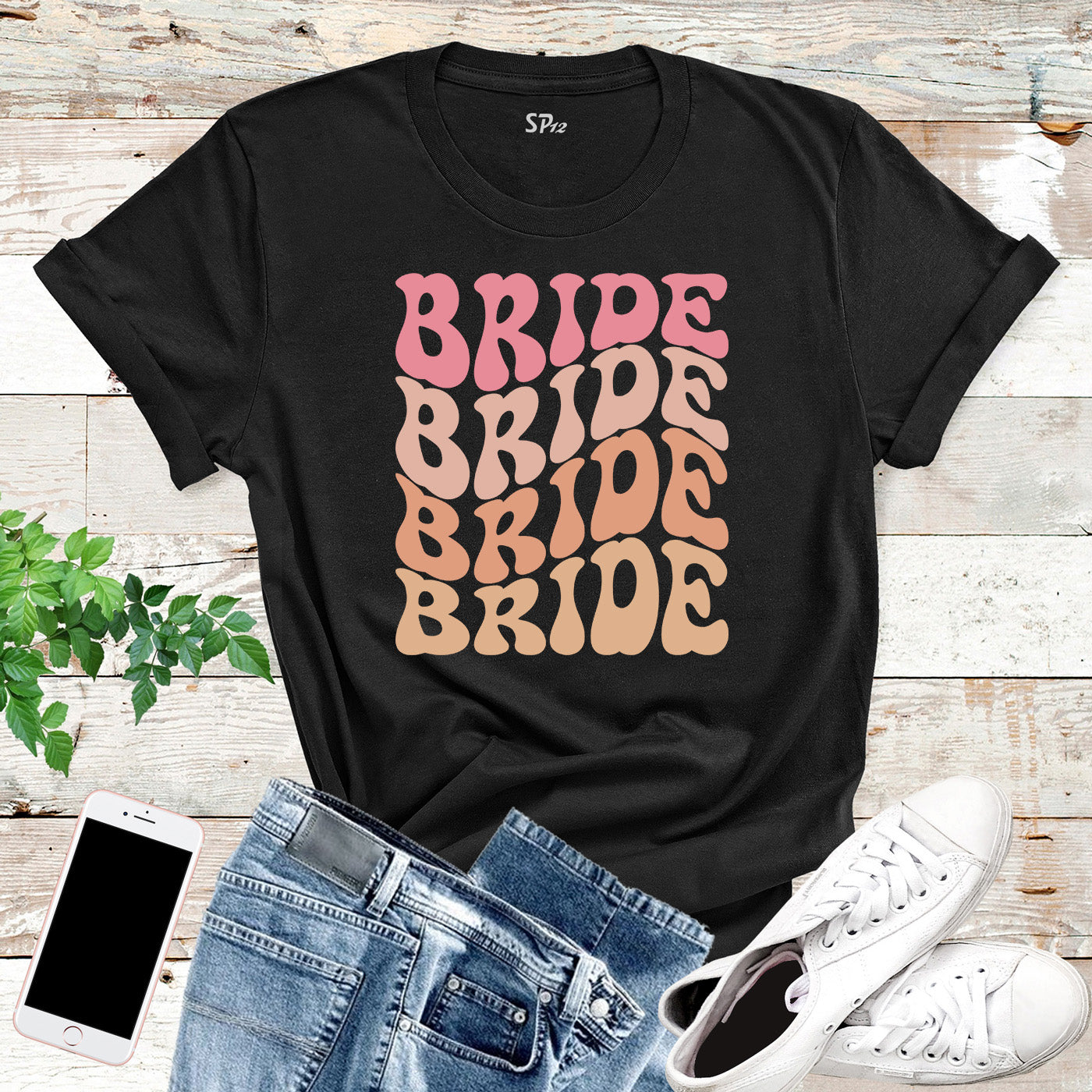 Retro Bride Trendy Boho Groovy Bachelorette Bridal Party T-Shirts