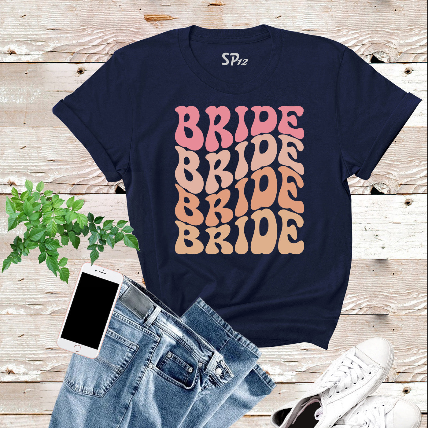 Retro Bride Trendy Boho Groovy Bachelorette Bridal Party T-Shirts