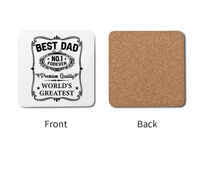 Best Dad Forever Premium Quality Greatest Custom Fathers Day Coaster