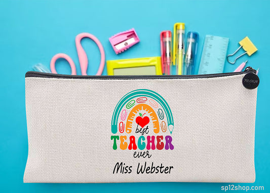 Teacher Appreciations Rainbow Custom Thank You Pouch Bag Pencil Case