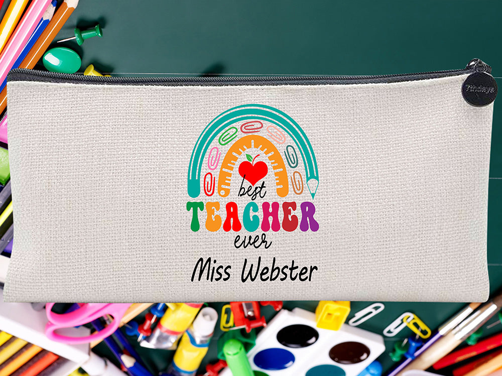 Teacher Appreciations Rainbow Custom Thank You Pouch Bag Pencil Case