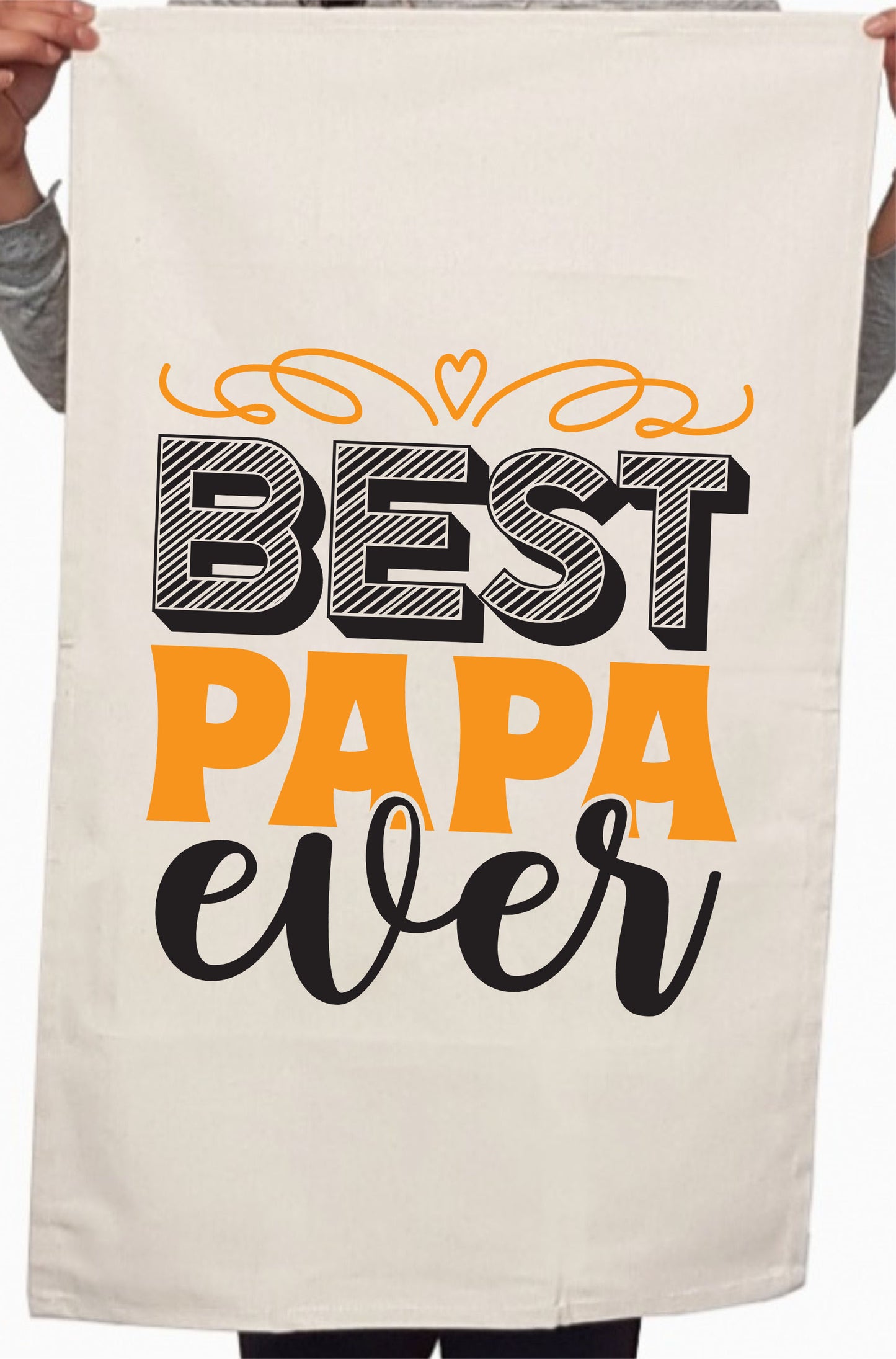 Best Papa Ever Cute Father's Day Custom Daddy Kitchen Table Tea Towel