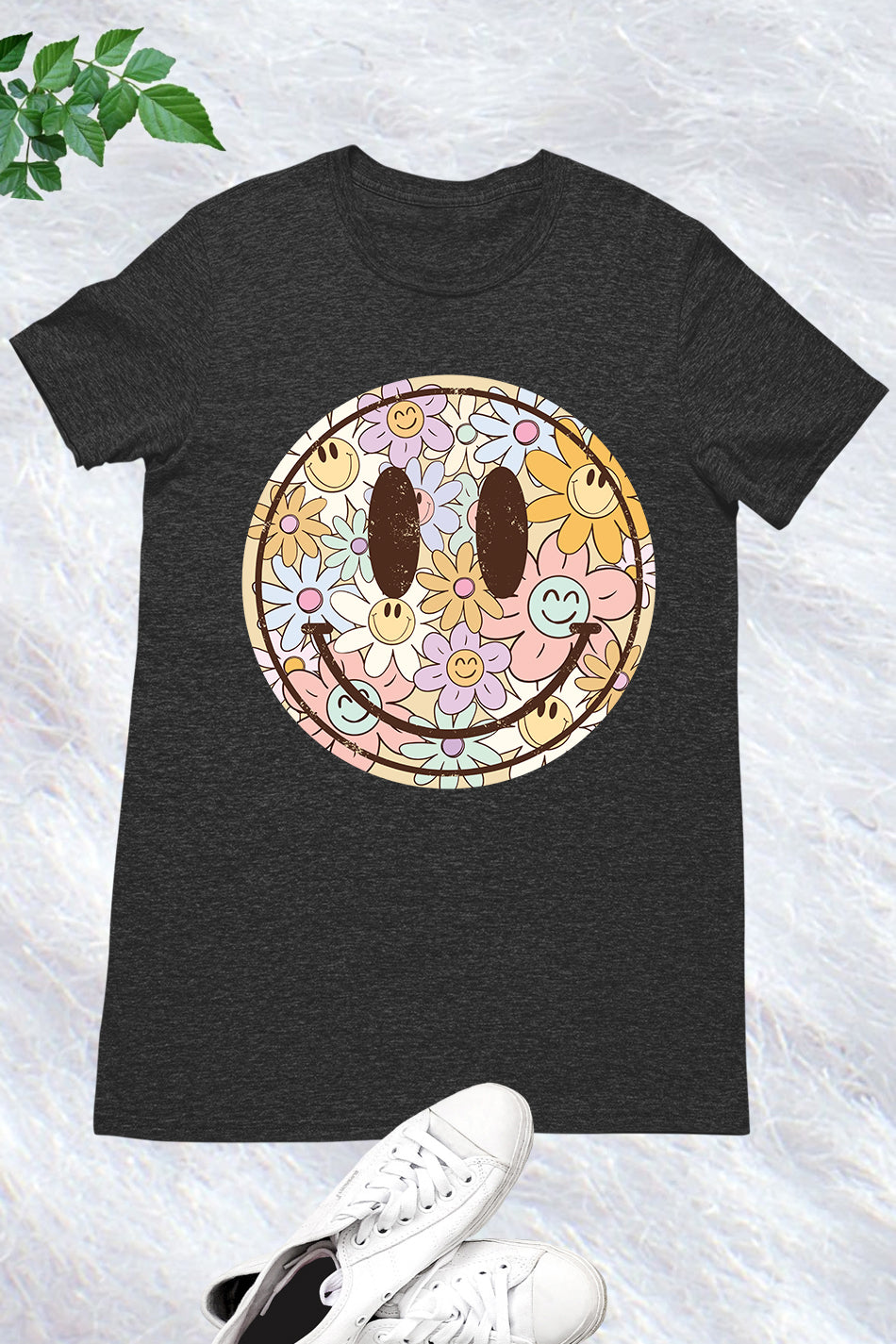 Happy Smile Face Boho Flower Shirt