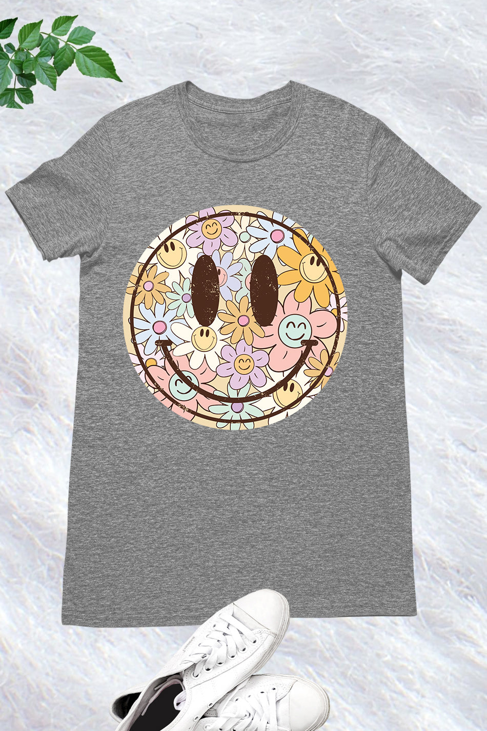 Happy Smile Face Boho Flower Shirt